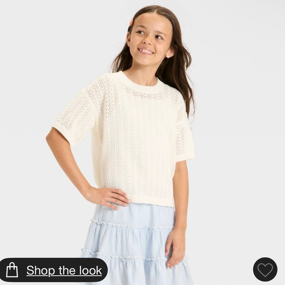 Kids White Knit Top Cat & Jack